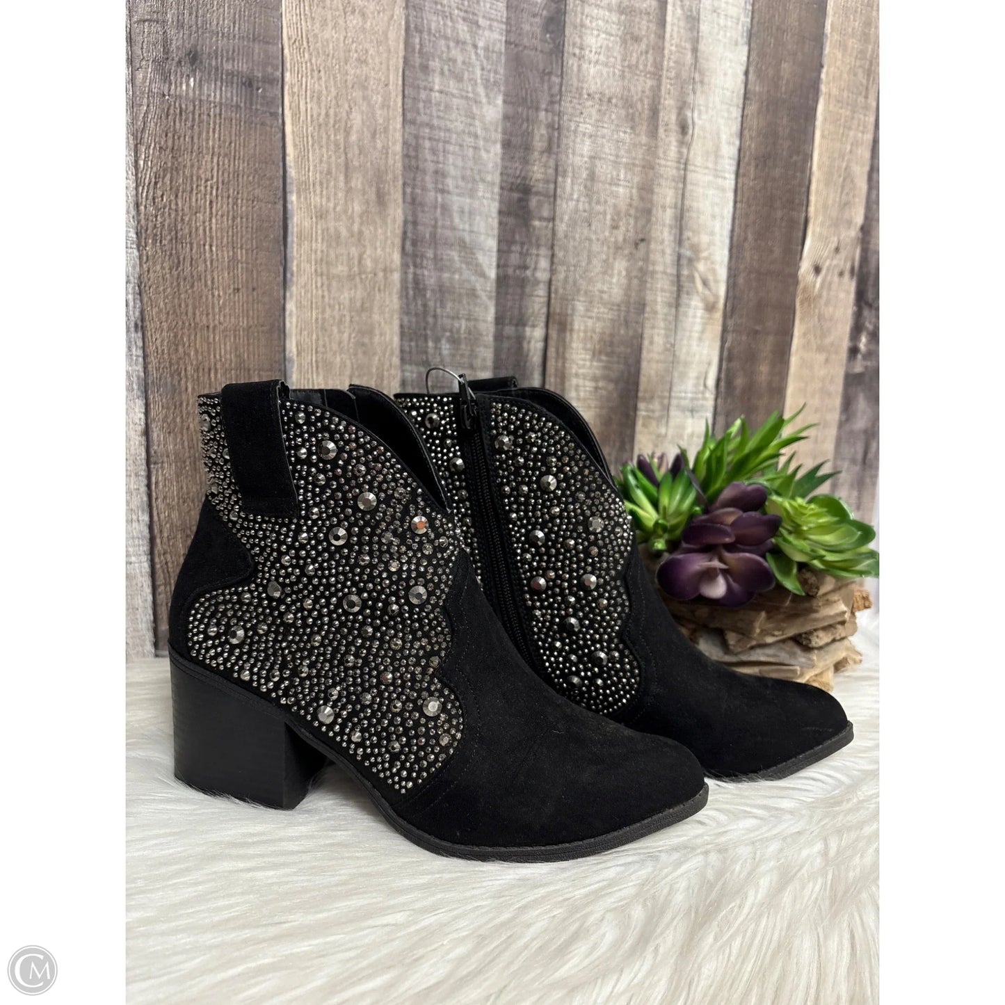 Boots Ankle Heels By Sugar In Black, Size: 8