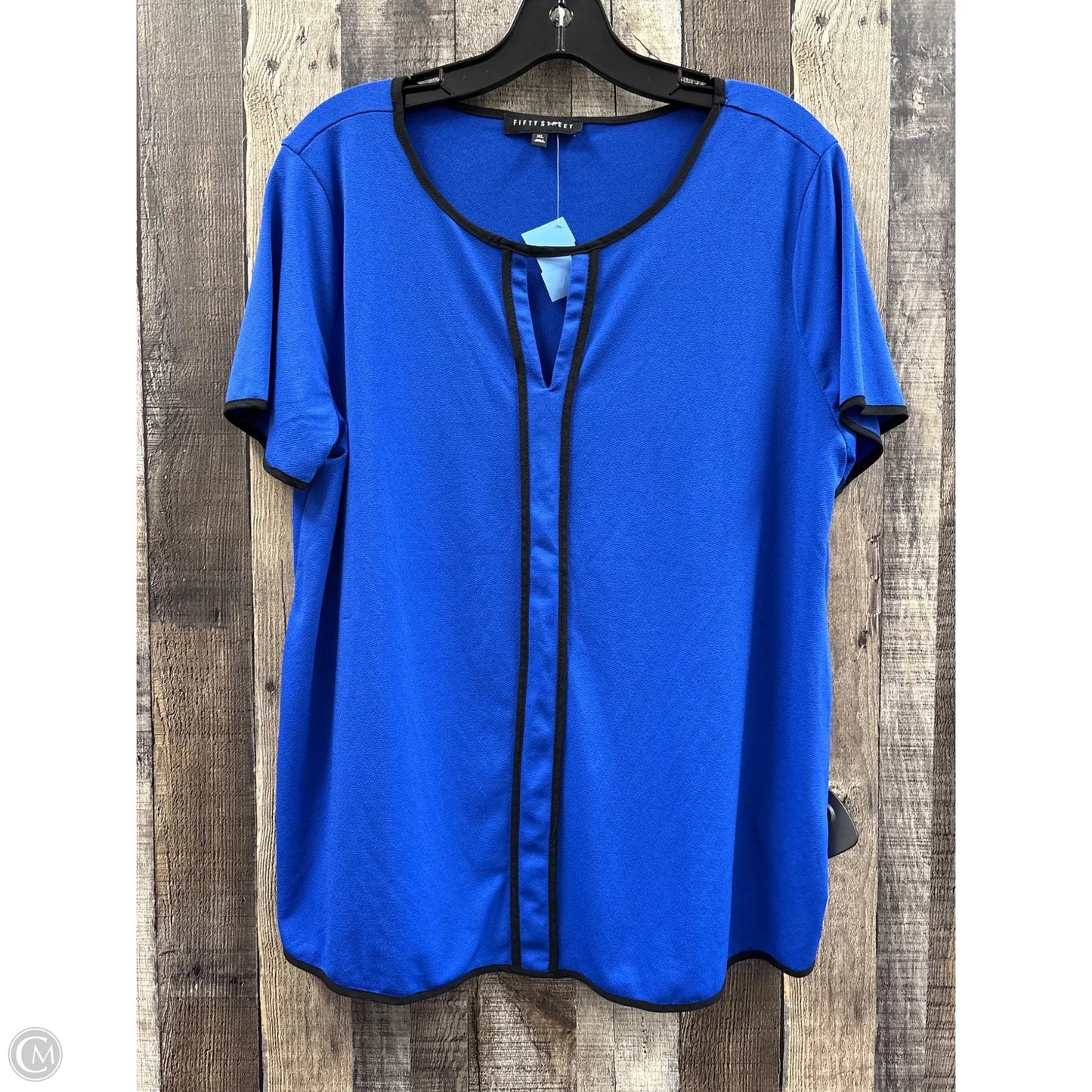 Top Short Sleeve By Cme In Blue, Size: Xl