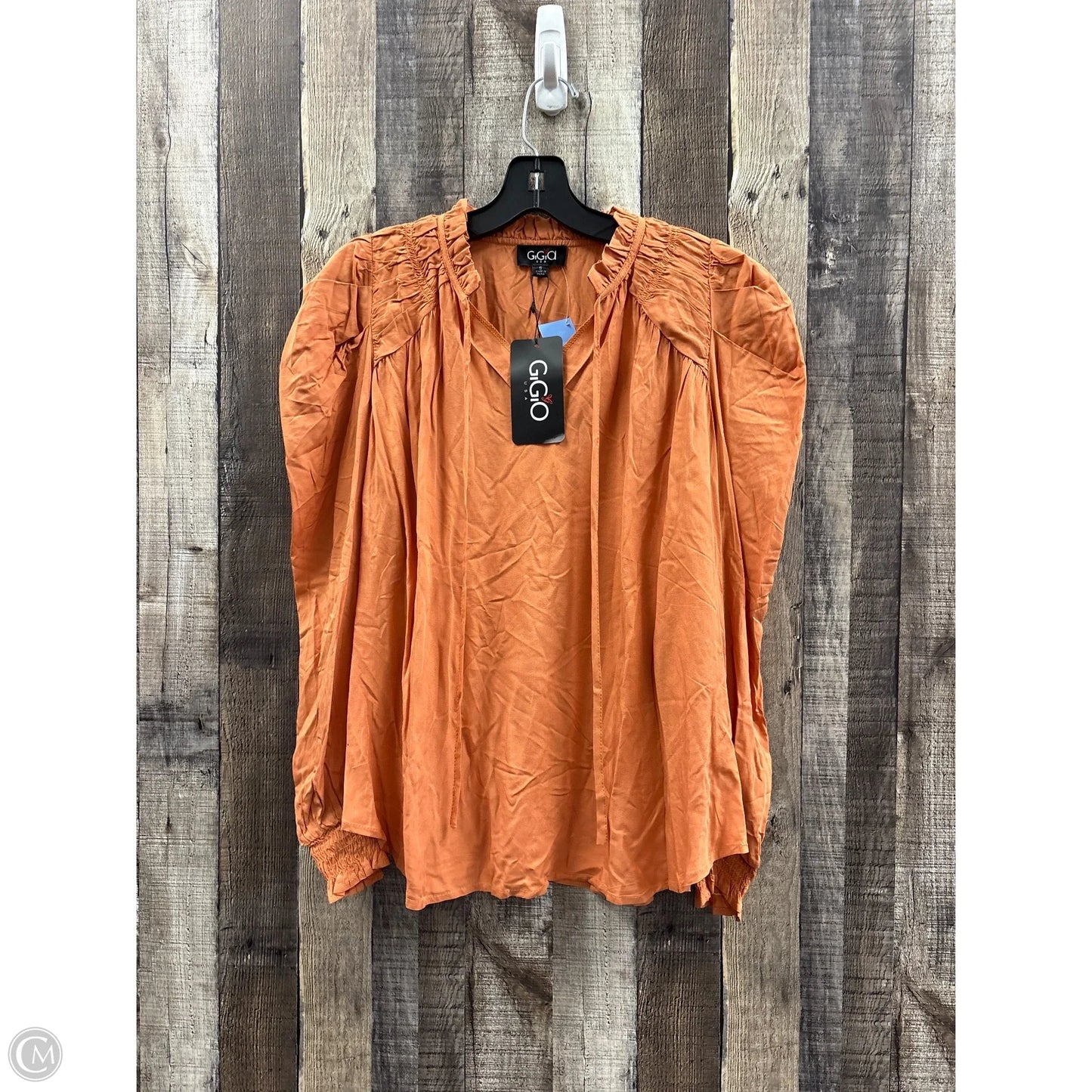 Top Long Sleeve By Gigio In Orange, Size: S