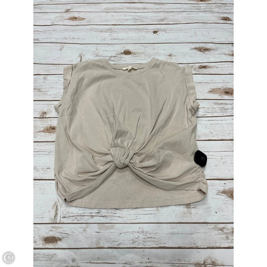 Top Short Sleeve By Grade & Gather In Beige, Size: S