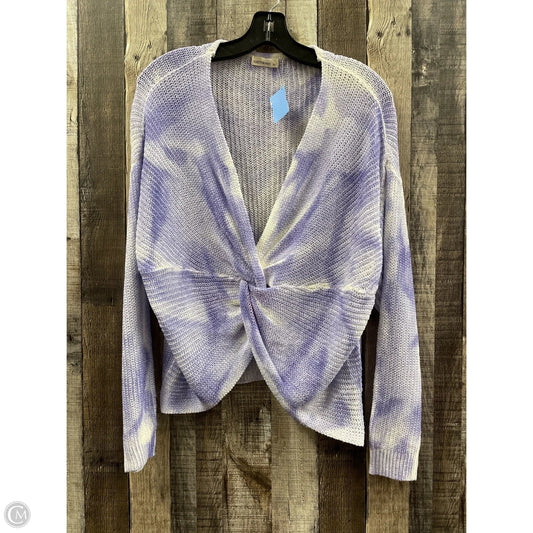 Sweater By Andthewhy In Purple & White, Size: S