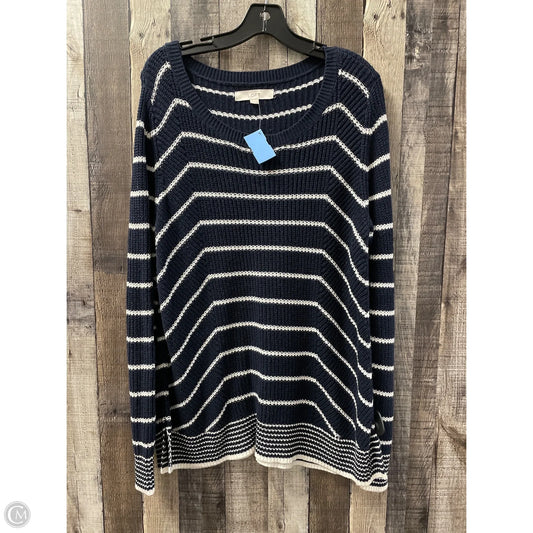 Sweater By Loft In Striped Pattern, Size: L