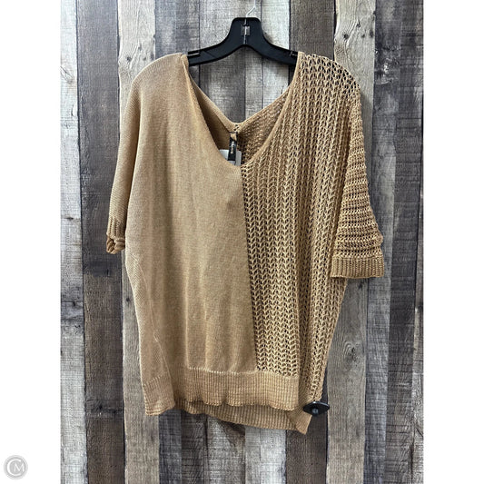 Sweater Short Sleeve By Venti6 In Brown, Size: M