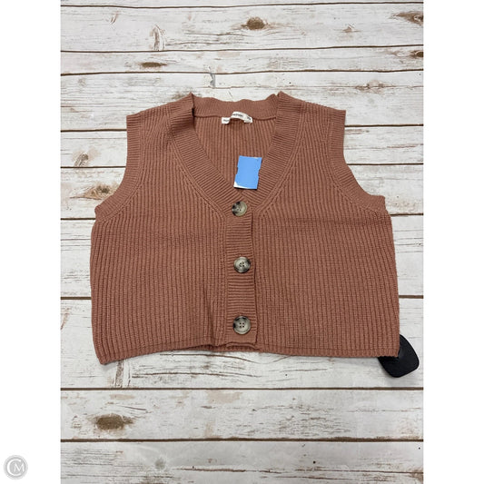 Vest Sweater By Moon And Madison In Peach, Size: Xs