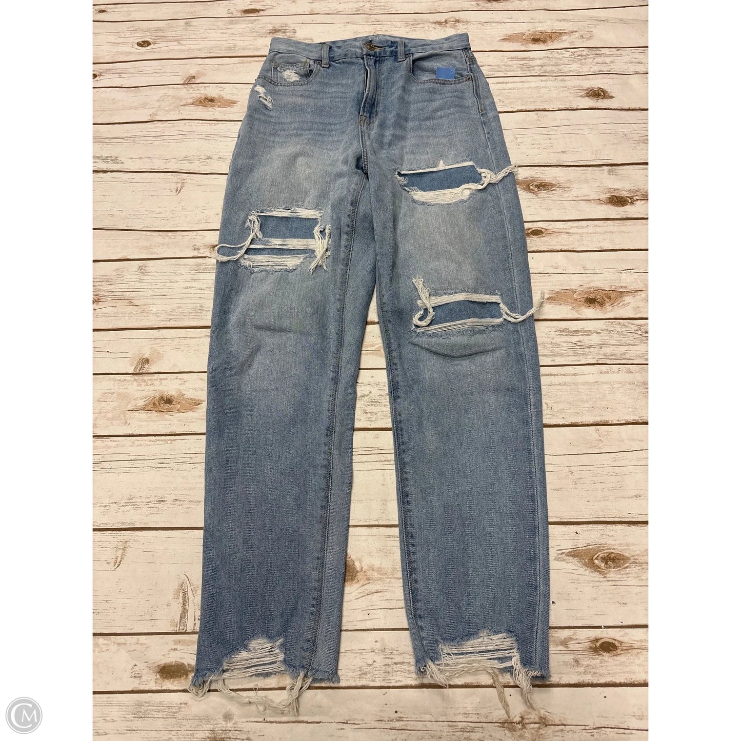 Jeans Straight By American Eagle In Blue Denim, Size: 2