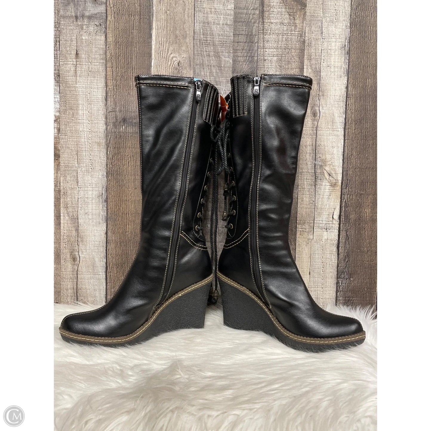 Boots Knee Heels By Cme In Black, Size: 7