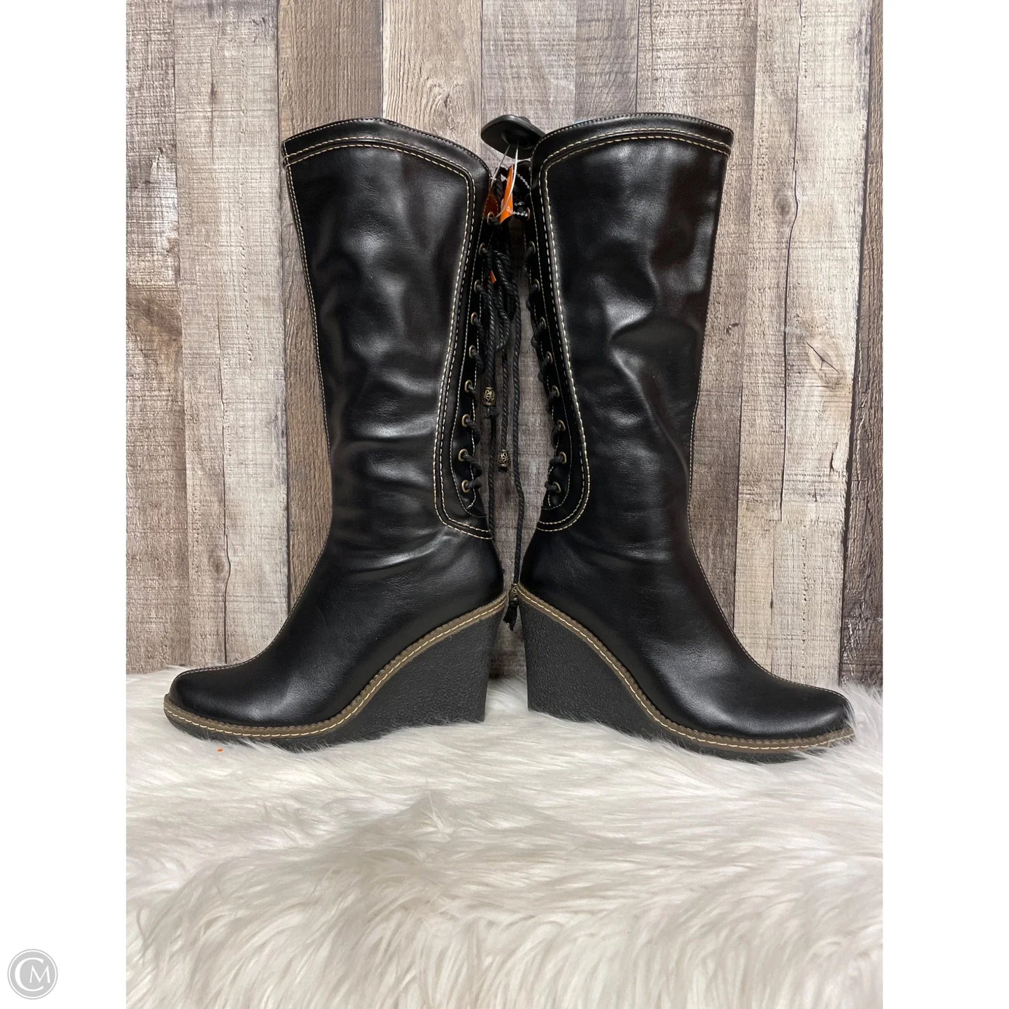 Boots Knee Heels By Cme In Black, Size: 7