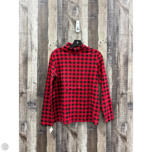 Top 3/4 Sleeve By Croft And Barrow In Checkered Pattern, Size: M