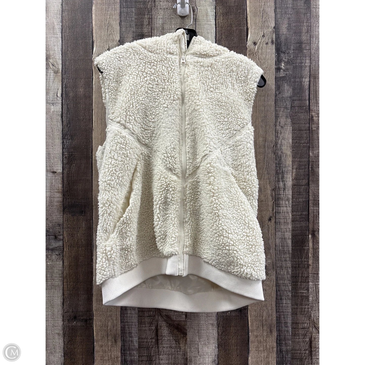 Vest Faux Fur & Sherpa By Zyia In Cream, Size: L