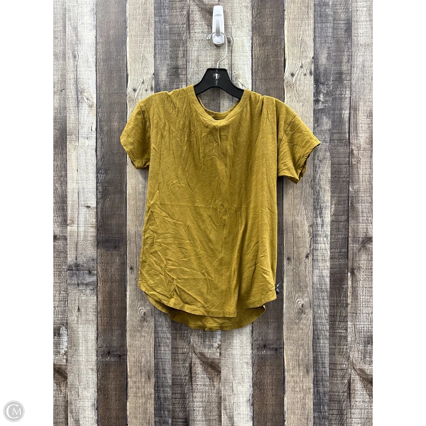 Top Short Sleeve Basic By Madewell In Gold, Size: S