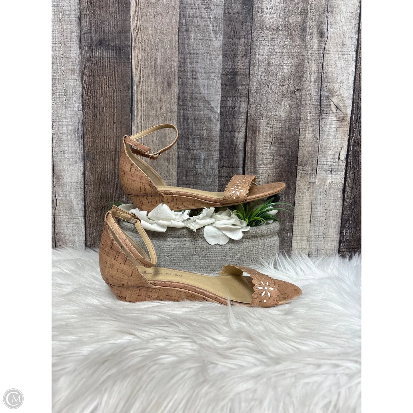 Sandals Heels Wedge By Chinese Laundry In Brown, Size: 7