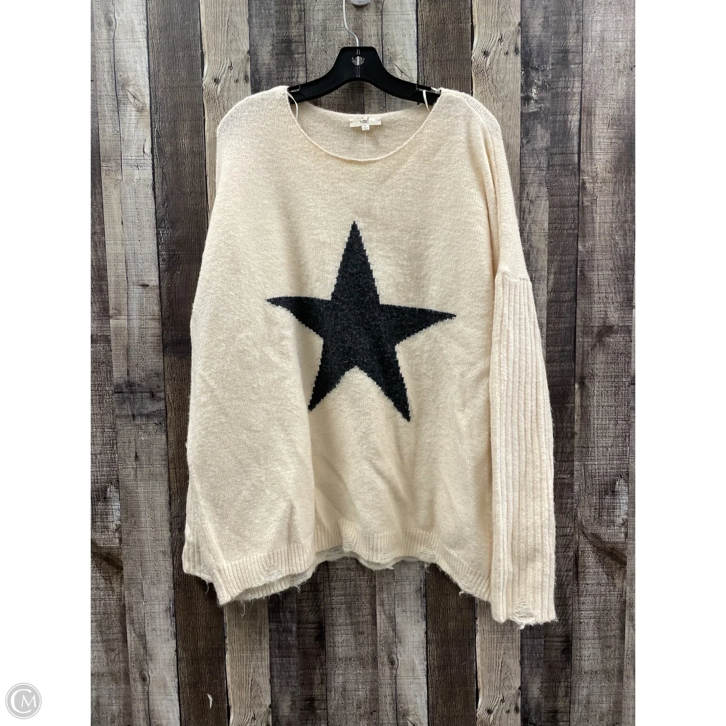 Sweater By Easel In Cream, Size: L