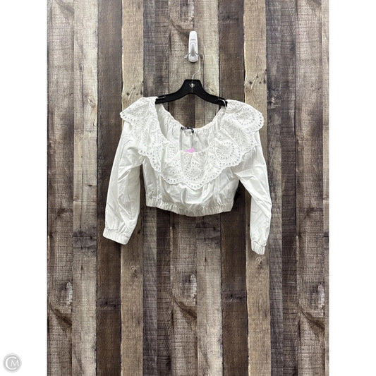 Top Long Sleeve By Zara In White, Size: S