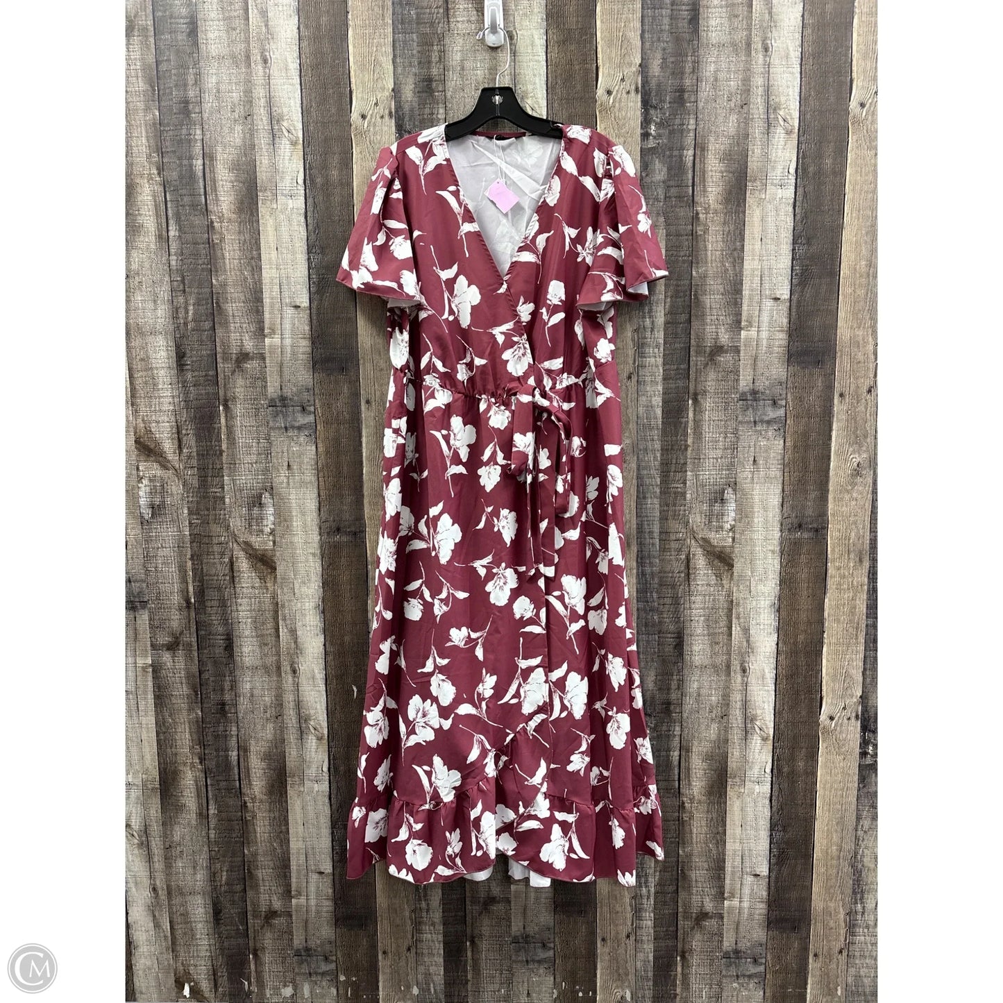 Dress Casual Midi By Bloomchic In Maroon, Size: Xl