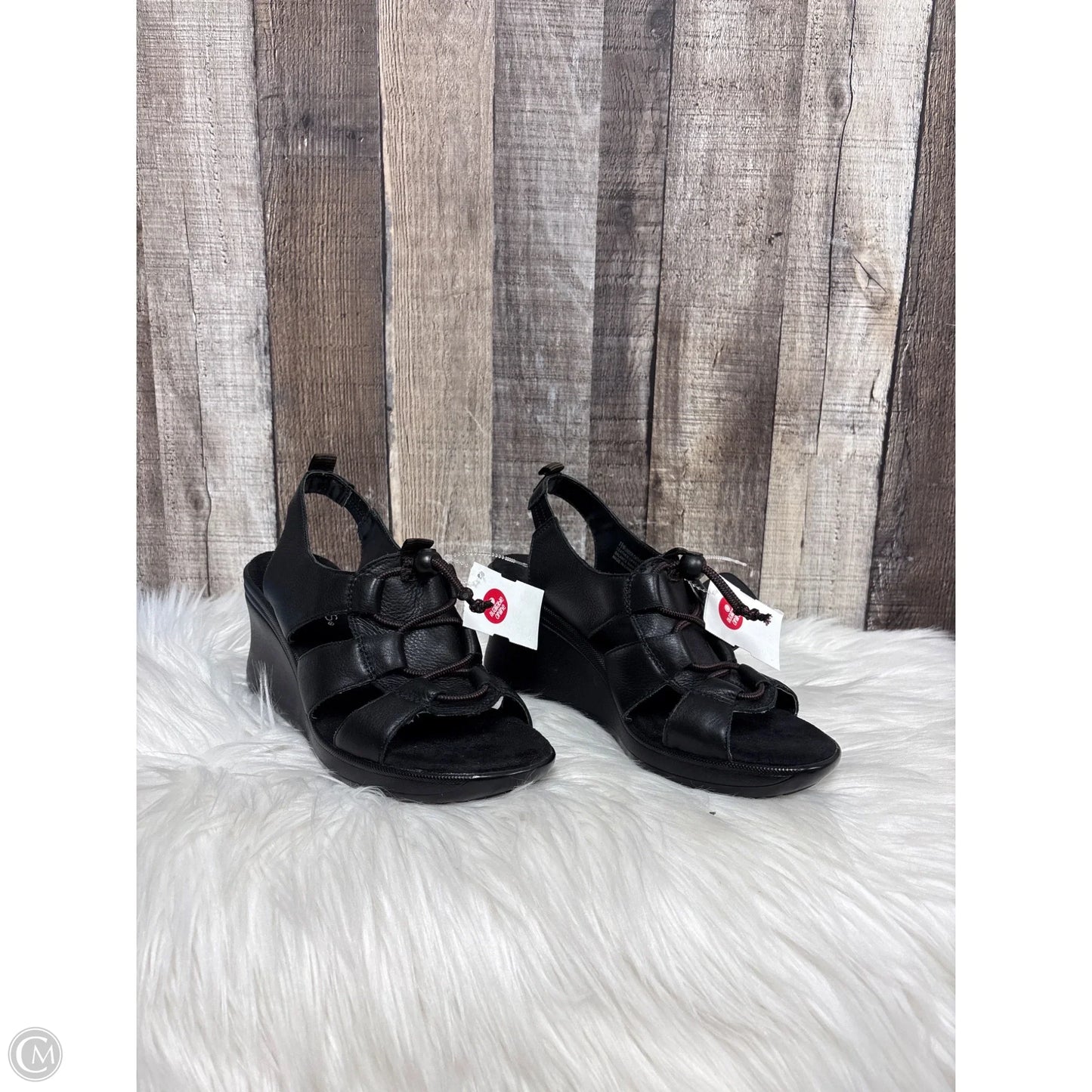 Sandals Heels Wedge By Aerosoles In Black, Size: 7.5