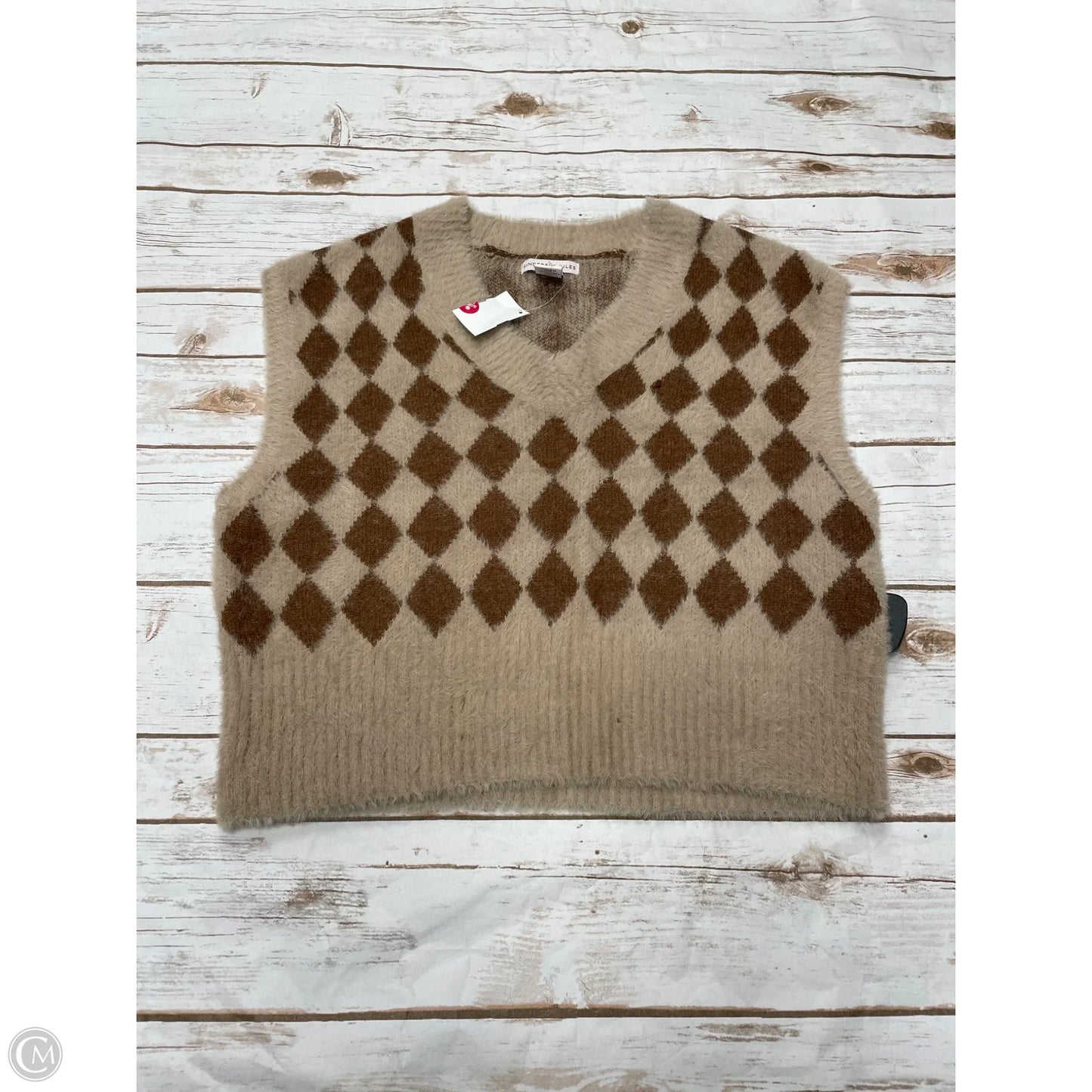 Vest Sweater By Sincerely Jules In Checkered Pattern, Size: S