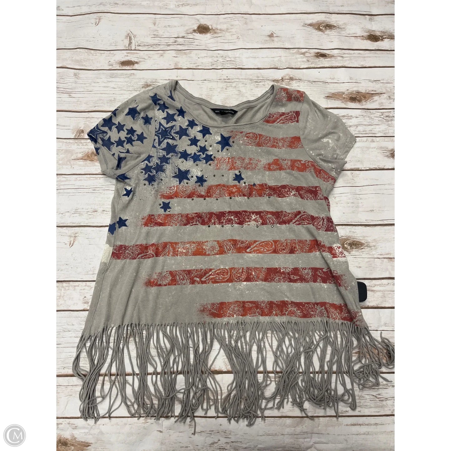 Top Short Sleeve By Rock And Republic In Grey, Size: M