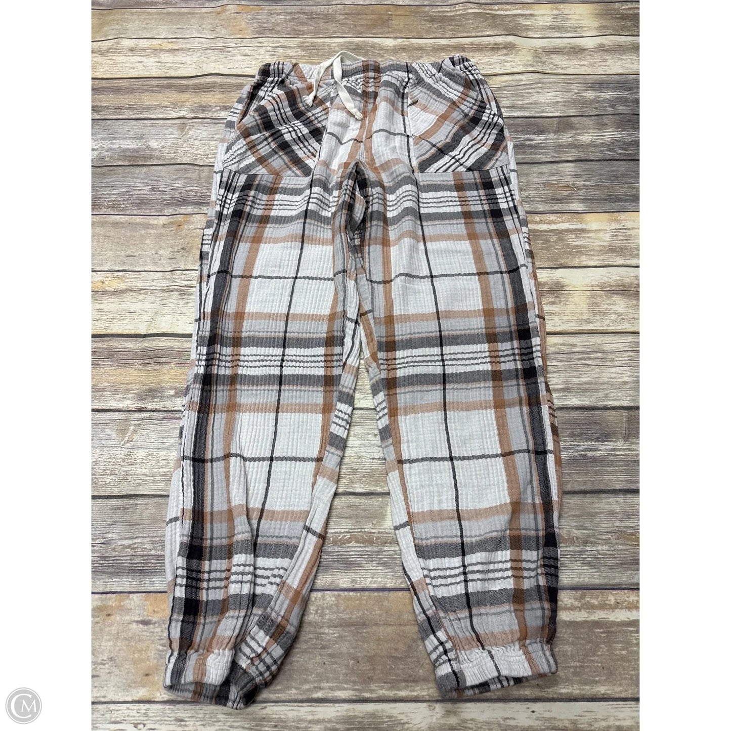 Pajama Pants By Aerie In Plaid Pattern, Size: L