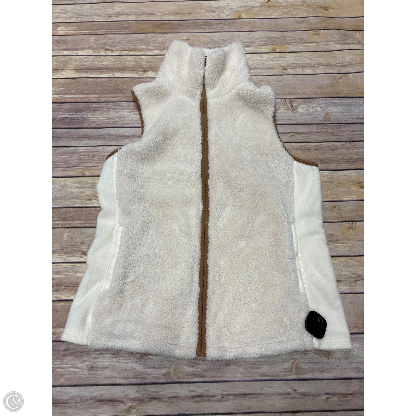 Vest Fleece By Chaps In Cream, Size: L