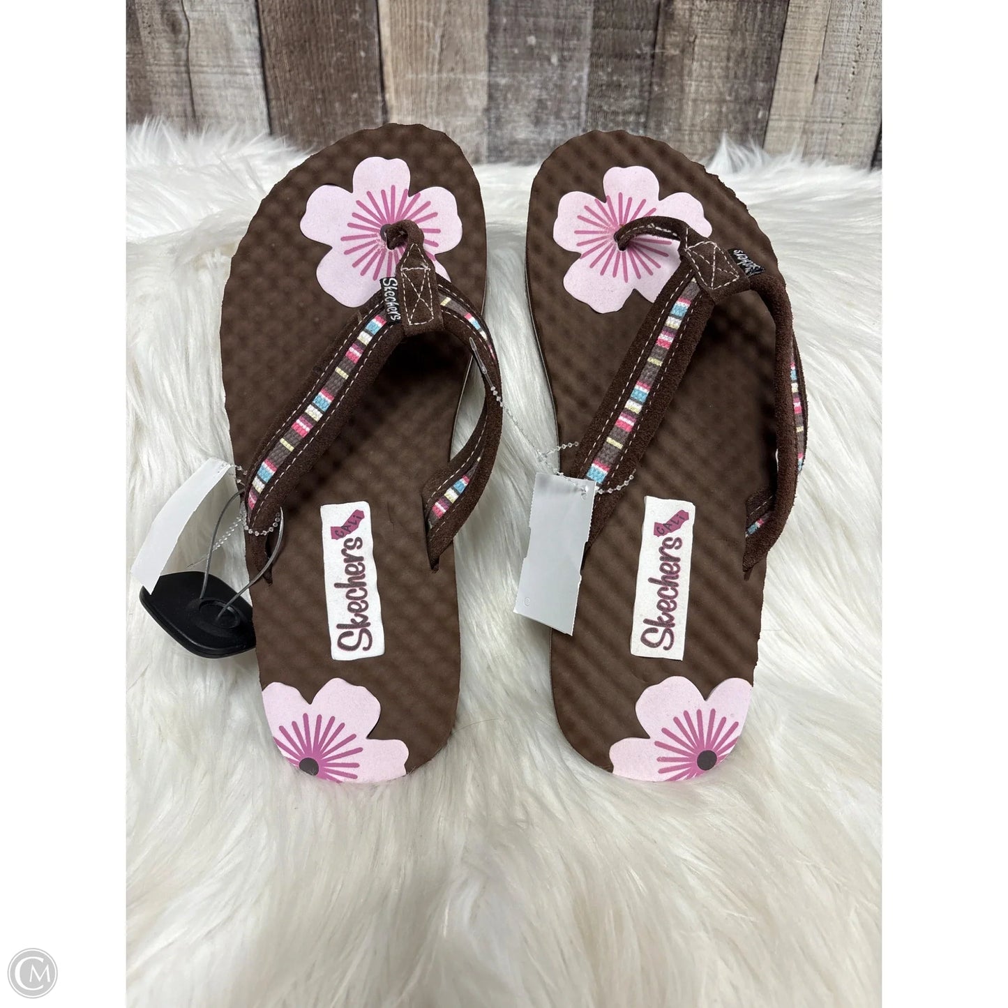 Sandals Flip Flops By Skechers In Brown, Size: 9