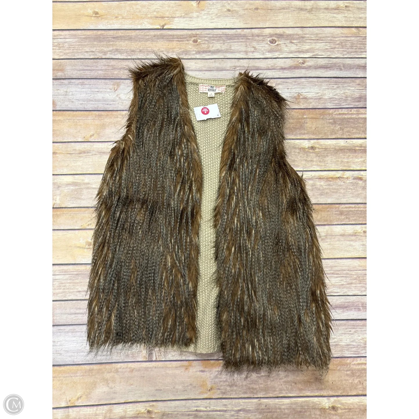 Vest Faux Fur & Sherpa By Pink Republic In Brown, Size: S