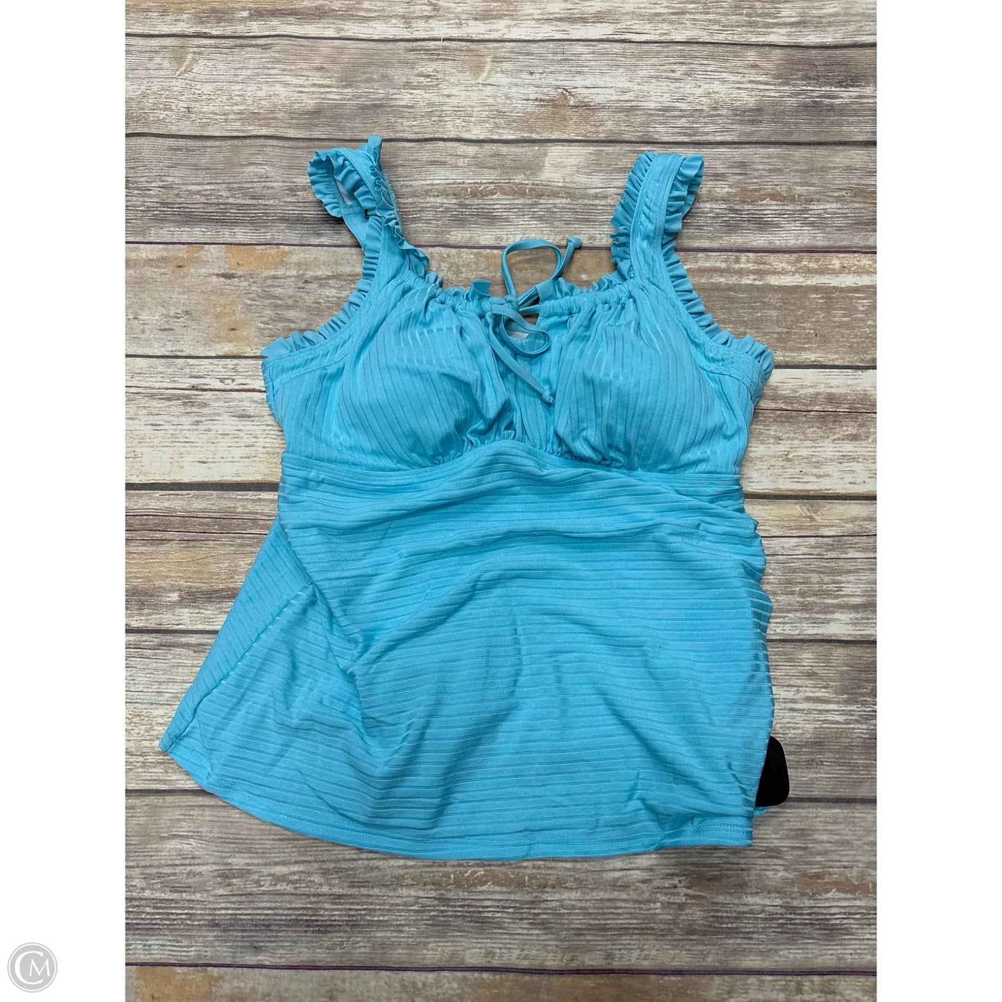Swimsuit Top By Cme In Teal, Size: Xl