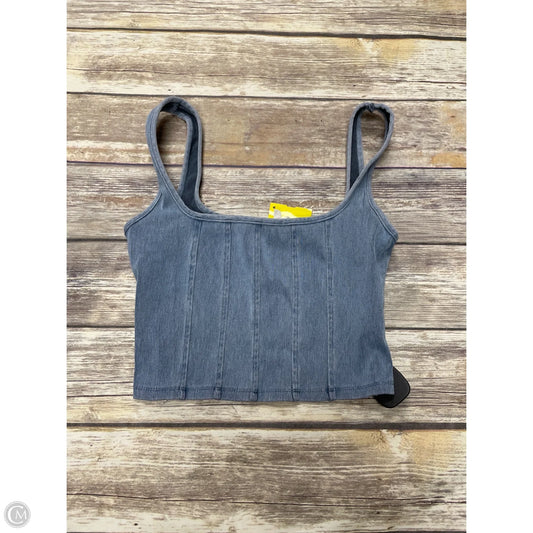 Top Sleeveless By Blu Pepper In Blue Denim, Size: L