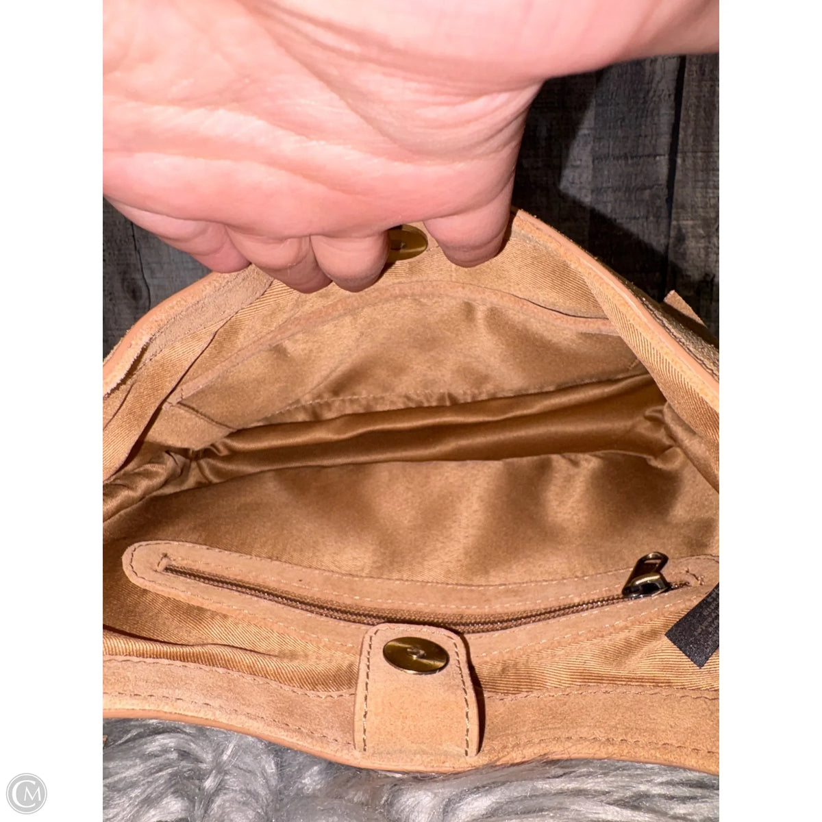 Handbag Leather By Cmf, Size: Small