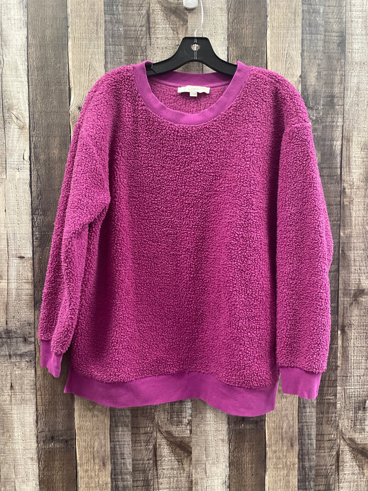 Top Long Sleeve Fleece Pullover By Loft  Size: M