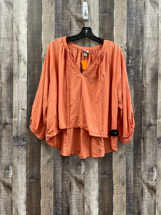 Top Long Sleeve By A New Day In Orange, Size: M