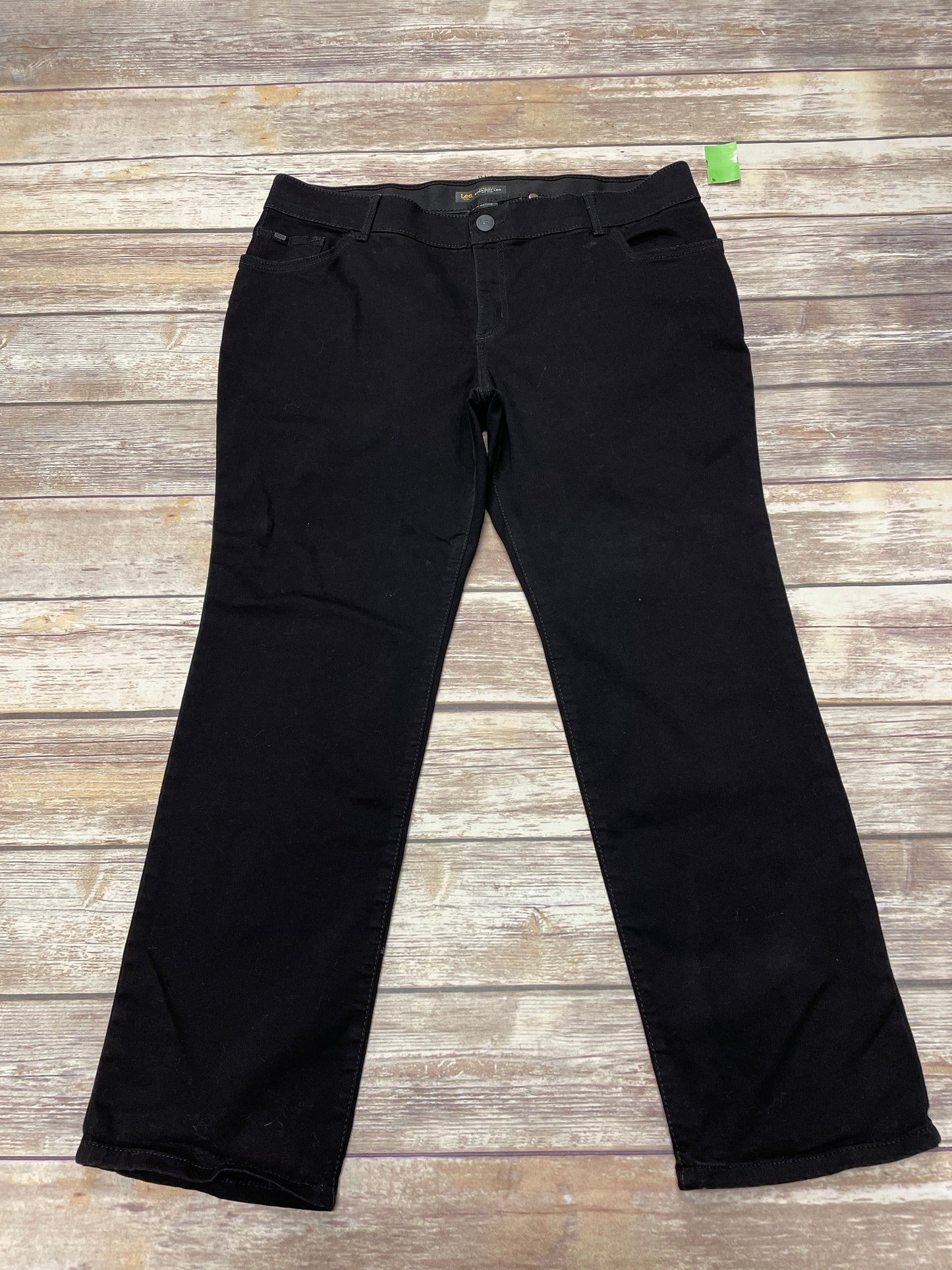 Black Denim Jeans Straight Lee, Size 18