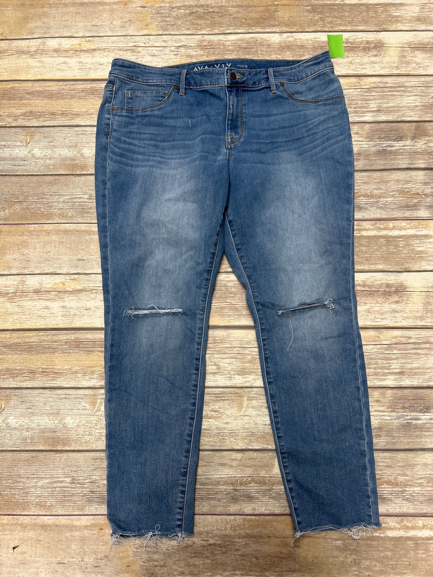 Blue Denim Jeans Skinny Ava & Viv, Size 16