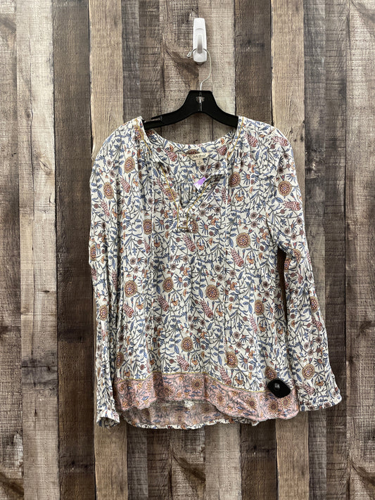 Floral Print Top Long Sleeve Lucky Brand, Size S