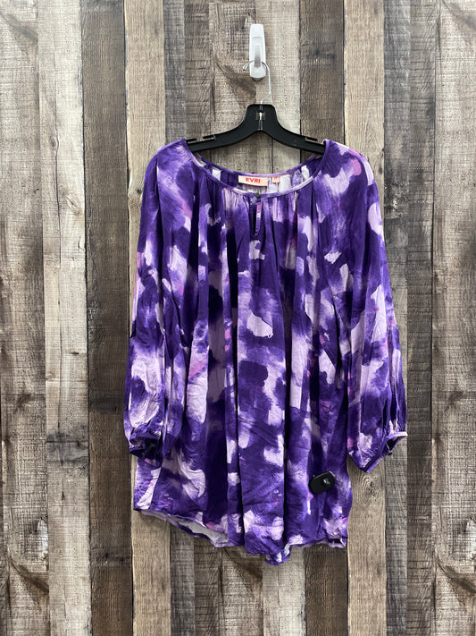 Purple Top 3/4 Sleeve Evri, Size 2x