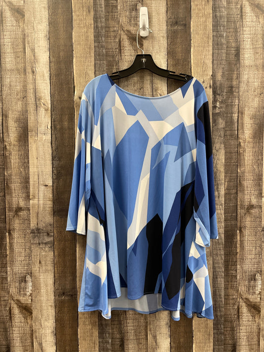 Blue Top 3/4 Sleeve Alfani, Size 3x