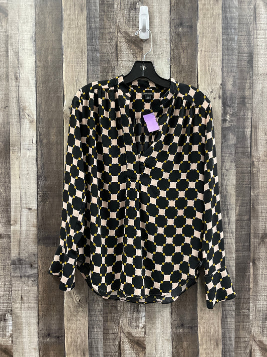 Blouse Long Sleeve By Ann Taylor In Polkadot Pattern, Size: Xs