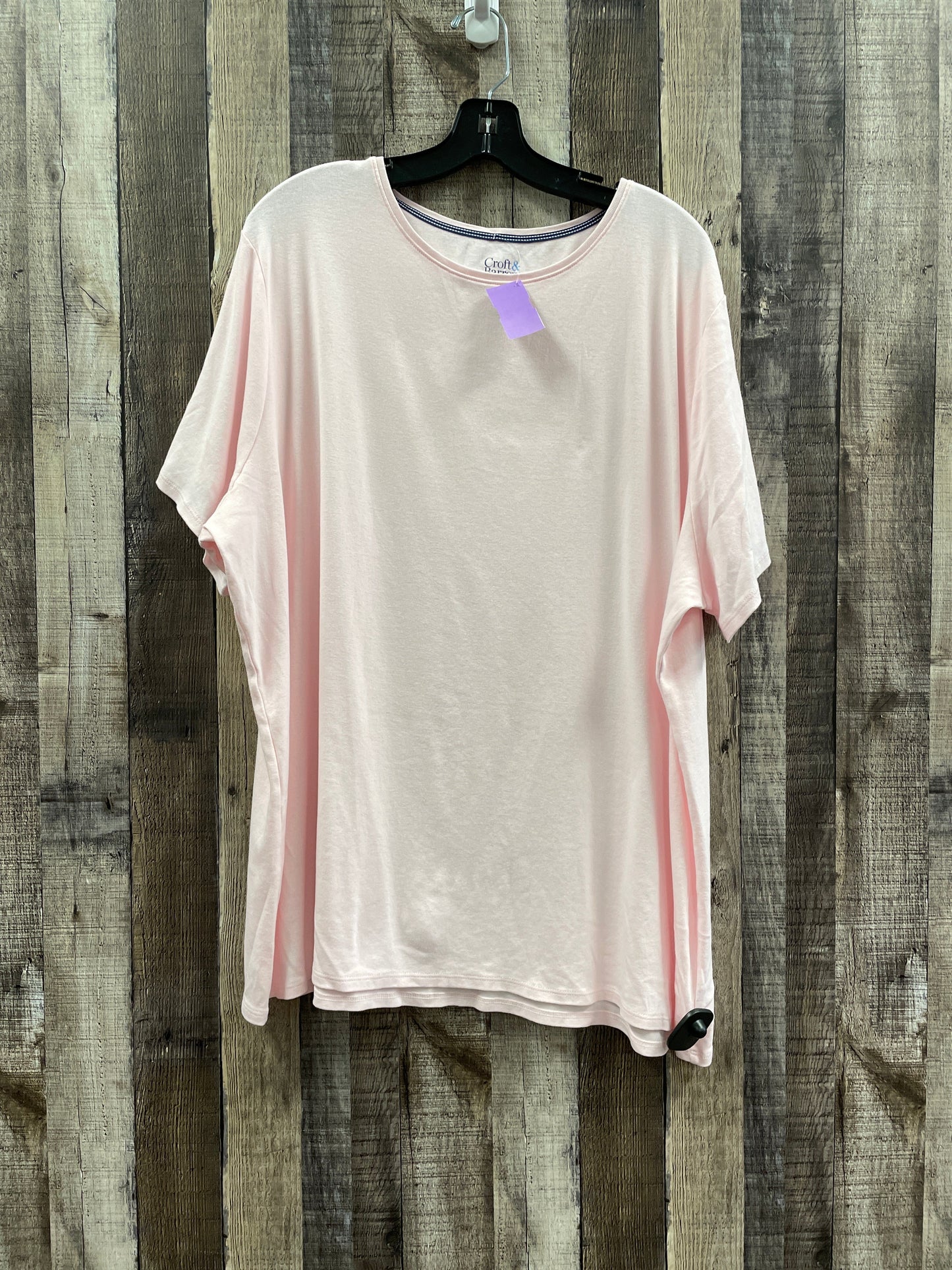 Pink Top Short Sleeve Croft And Barrow, Size 3x