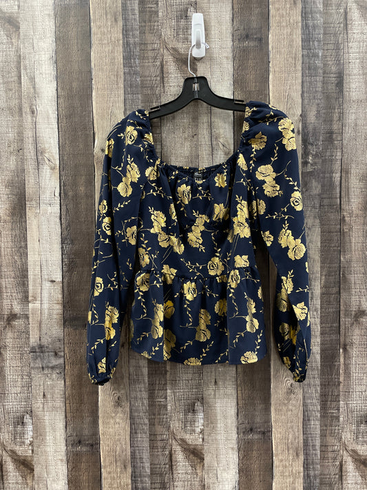 Navy Top Long Sleeve Shein, Size M