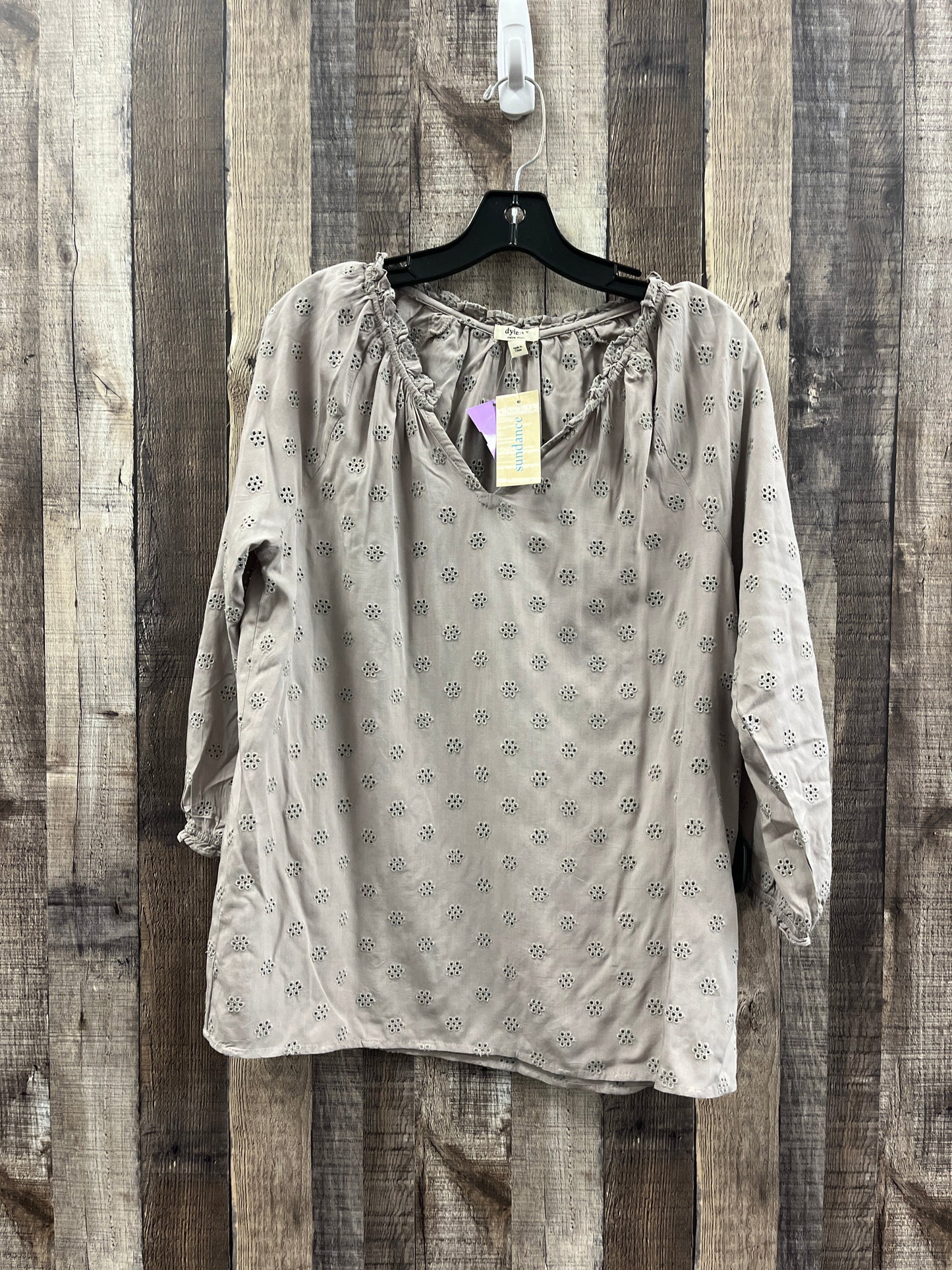 Top Long Sleeve By Dylan In Taupe, Size: Xs