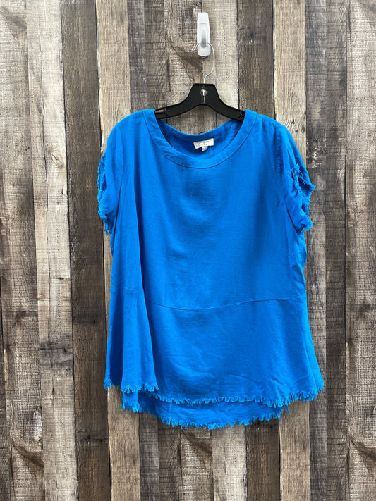 Blue Top Short Sleeve Umgee, Size M