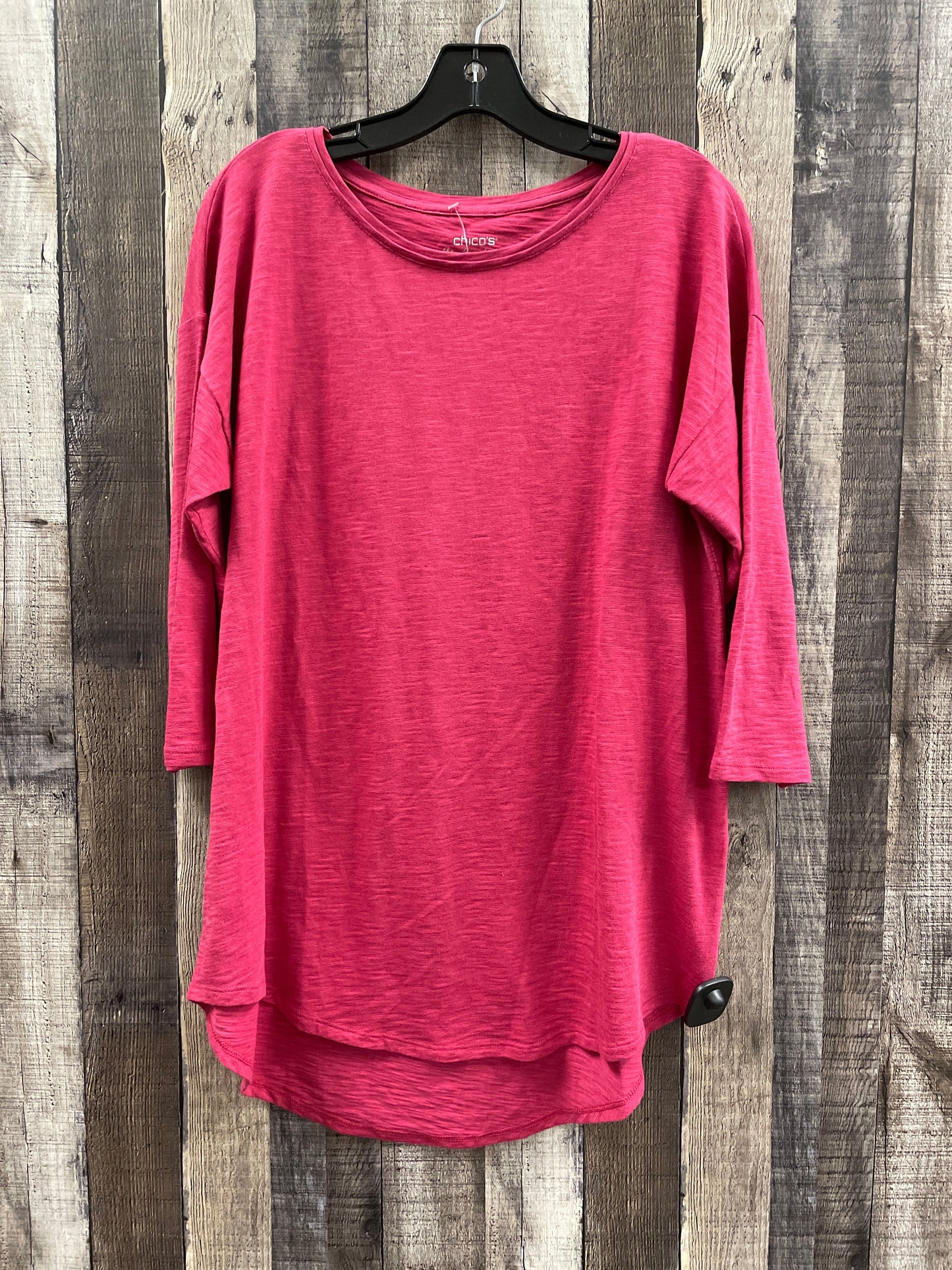 Top 3/4 Sleeve By Chicos In Pink, Size: M