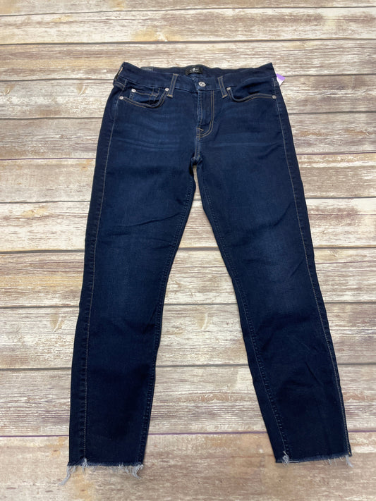 Blue Denim Jeans Skinny 7 For All Mankind, Size 8