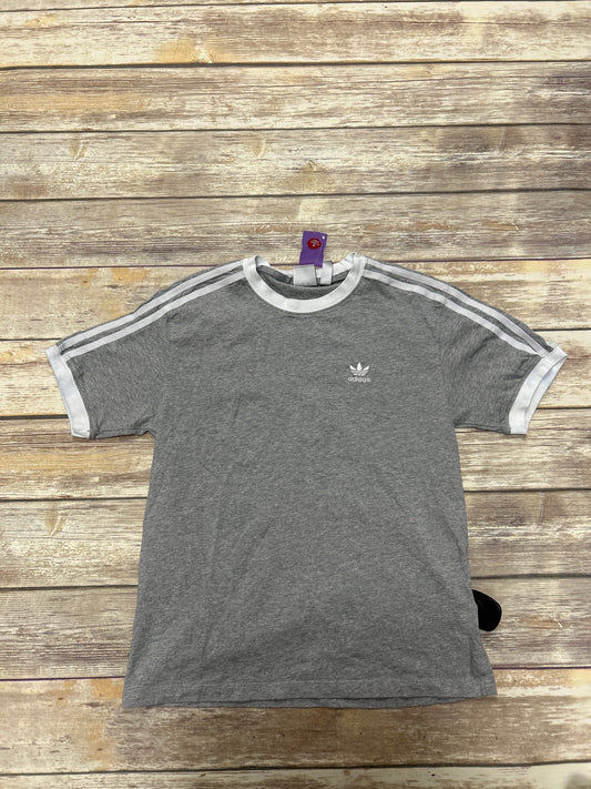 Grey Athletic Top Short Sleeve Adidas, Size S