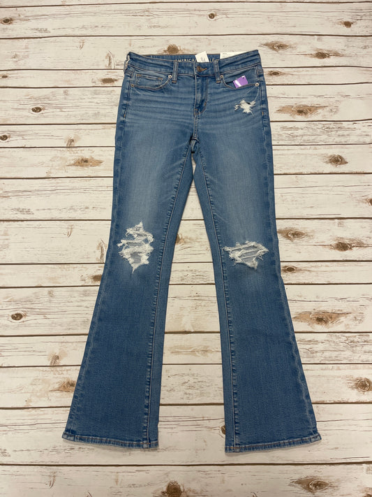 Jeans Skinny By American Eagle In Blue Denim, Size: 4