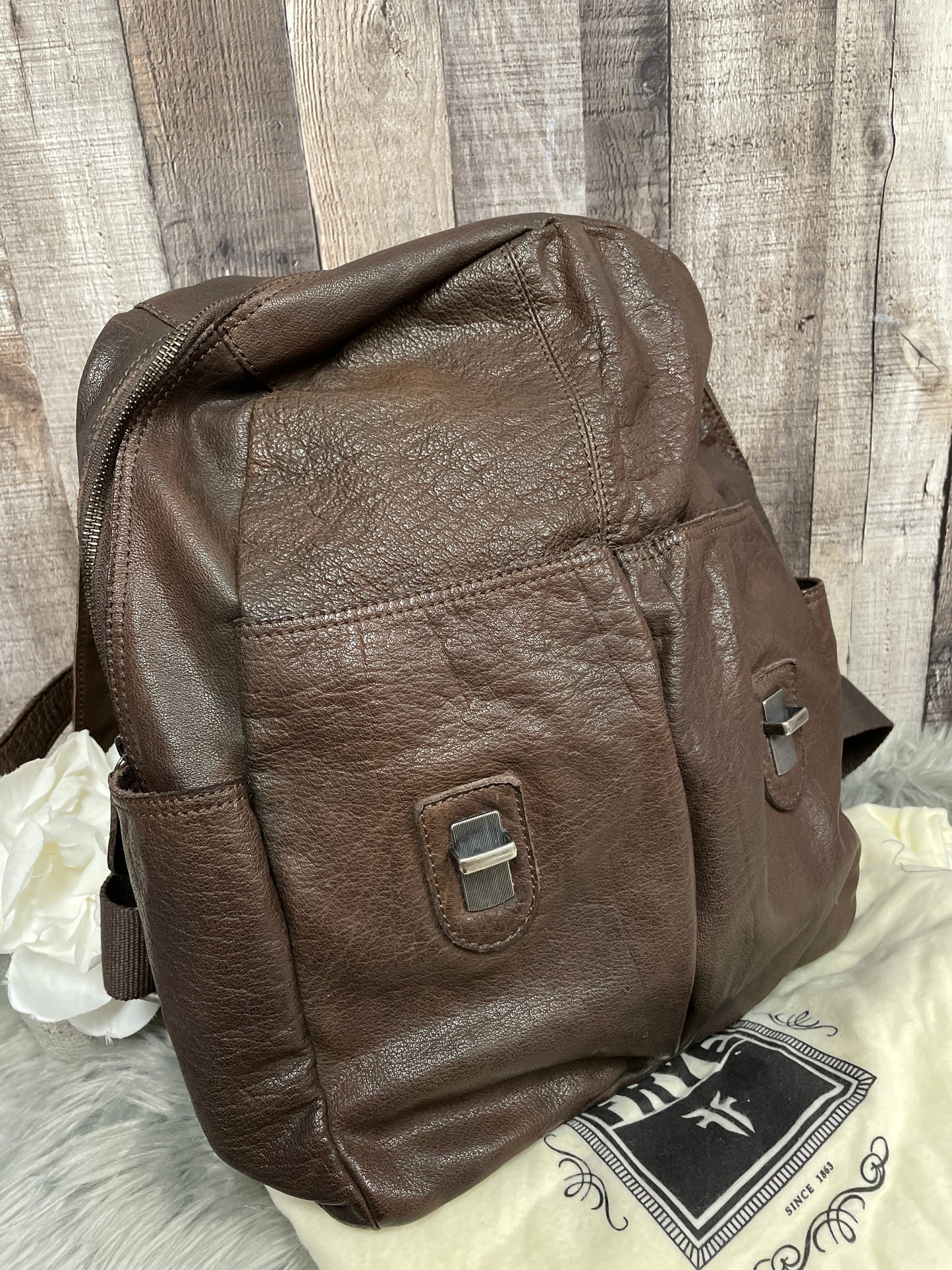 Backpack Leather Frye, Size Large