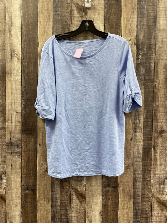 Blue Top Short Sleeve Chicos, Size L