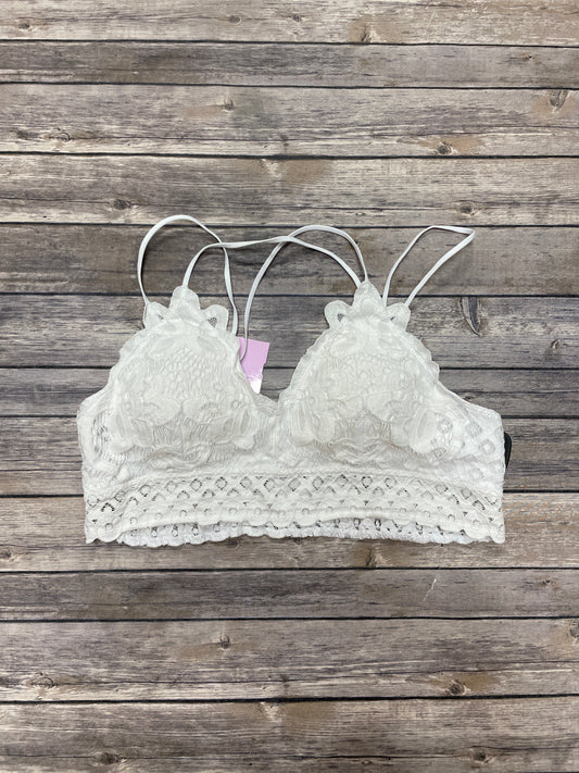 White Bralette Pink Lily, Size 2x