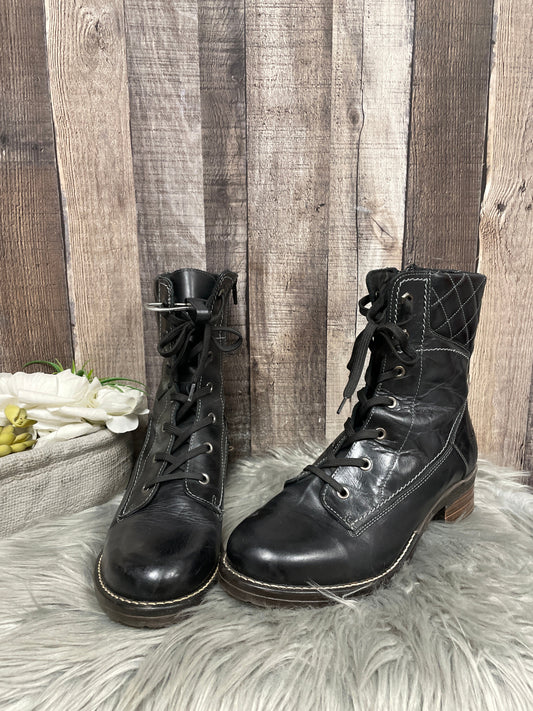 Black Boots Mid-calf Heels Taos, Size 12