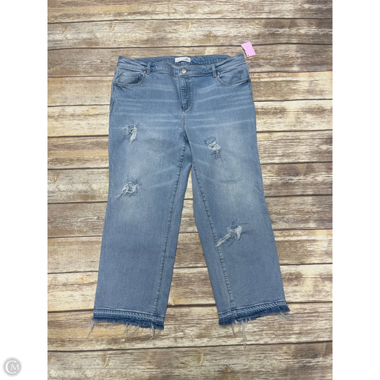 Jeans Cropped By Loft In Blue Denim, Size: 14