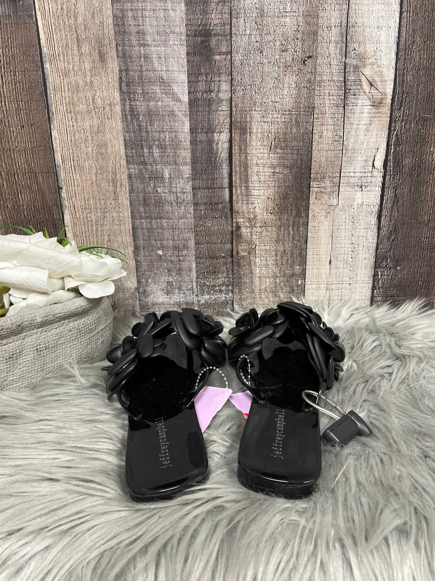 Black Sandals Flats Jeffery Campbell, Size 8